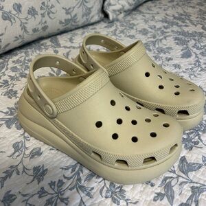 Beige Platform Crush Clog Crocs